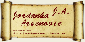 Jordanka Arsenović vizit kartica